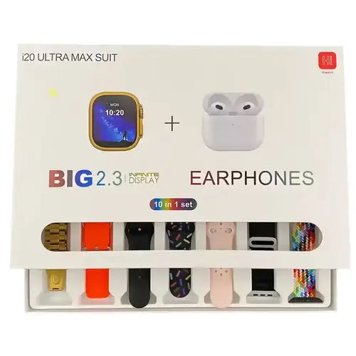 i20 Ultra Smart Watch  10 In 1 Set